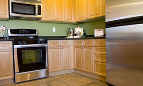 kitchen appliances in rental home