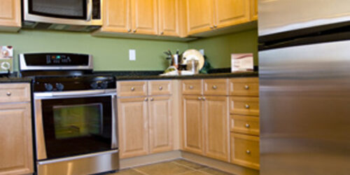 kitchen appliances in rental home